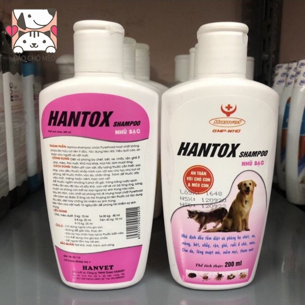 Sữa tắm Hantox diệt bọ chét ve rận trên chó mèo - Đảo Chó Mèo