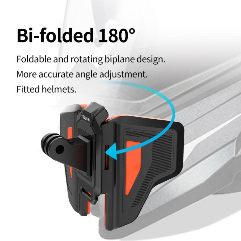 Nón bảo hiểm xe máy TELESIN Gắn dây đeo có thể tháo rời Giá đỡ cằm phía trước cho GoPro Hero 10 9 8 7 6 5 Phụ kiện DJI Osmo Action Insta360