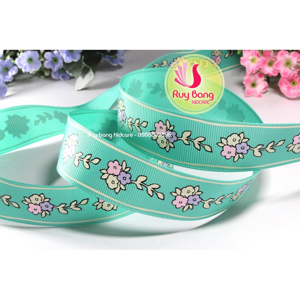 Ruy băng hình hoa dây sz 25mm, dây ruy băng làm nơ kẹp tóc, nơ quà tặng