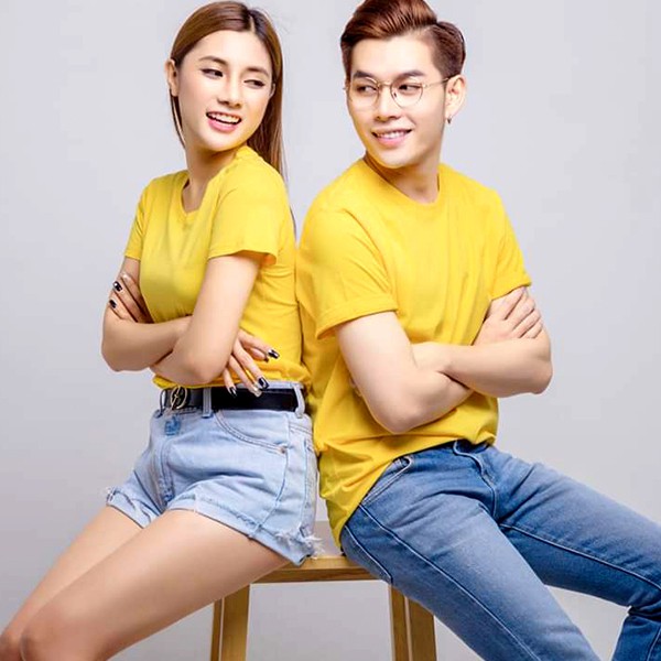 Áo Thun Trơn Áo Phông Cotton Unisex Nam Nữ Vải Dầy Mịn Đẹp Không Xù Lông màu vàng đậm