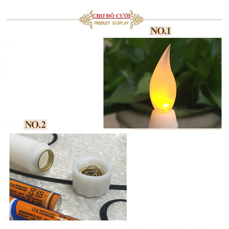 Que nến điện tử đơn 25cm nến led chạy pin AA,