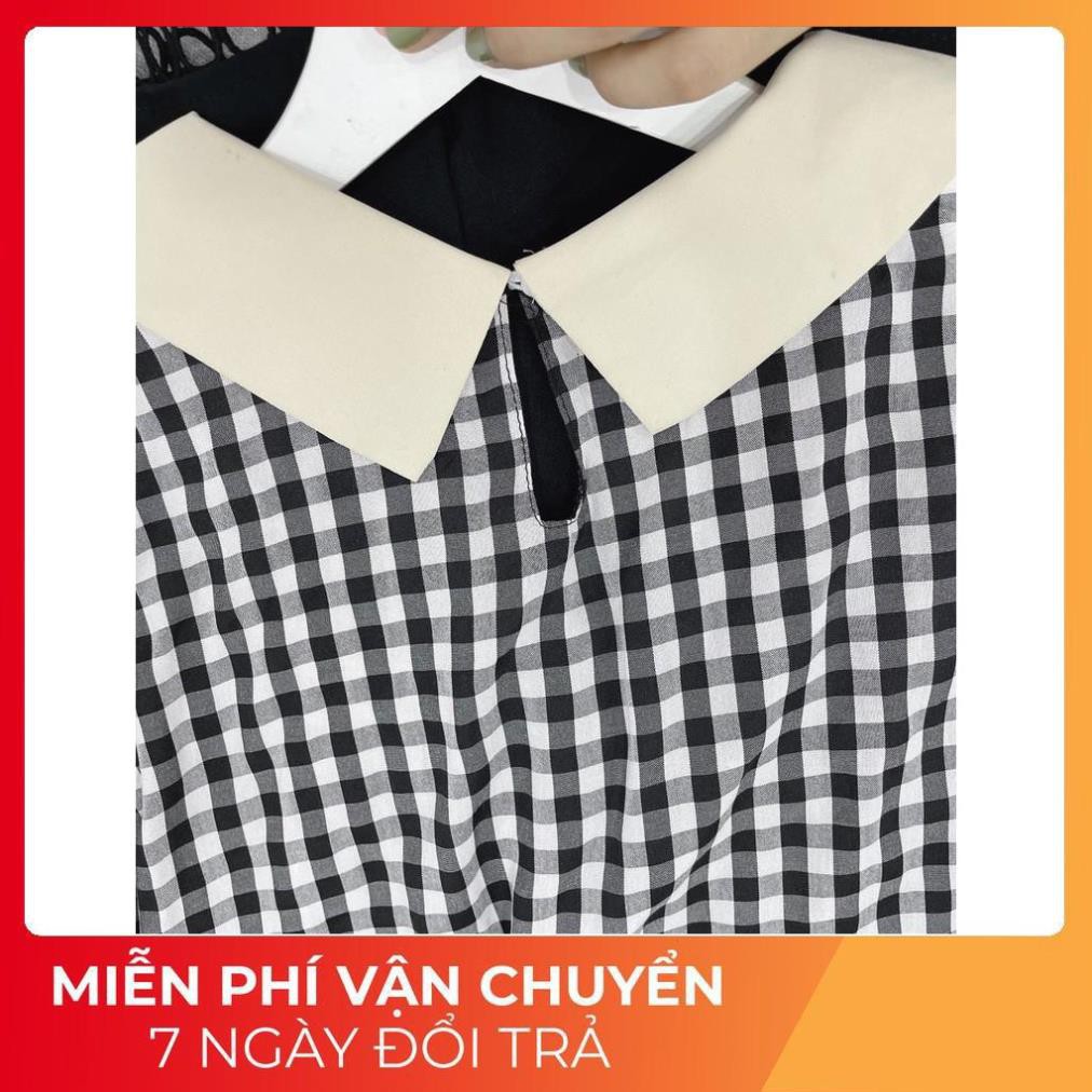 Set Nơ Kẻ Caro Cổ Thuyền Mix Quần Ren | BigBuy360 - bigbuy360.vn