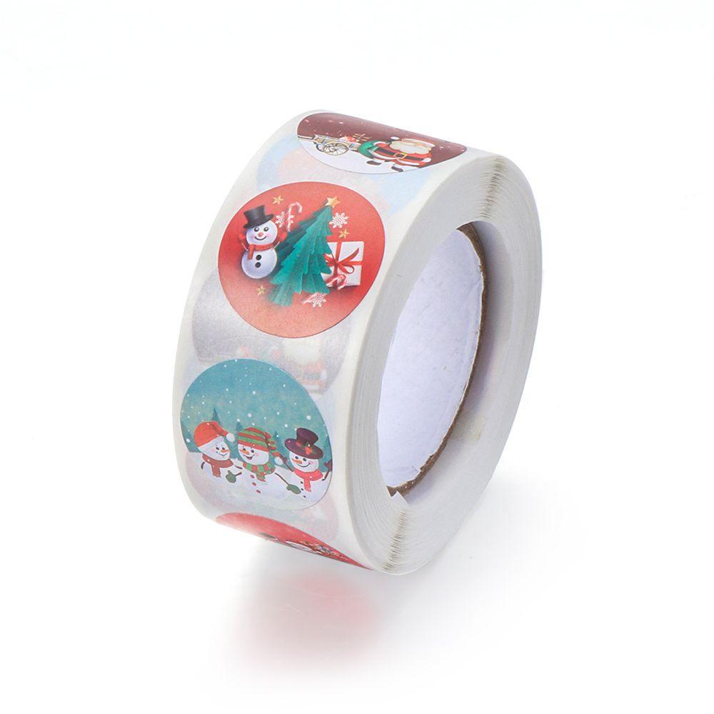 LET Cuộn 500 Hình Dán Trang Trí Túi Bánh Phong Cách Giáng Sinh
