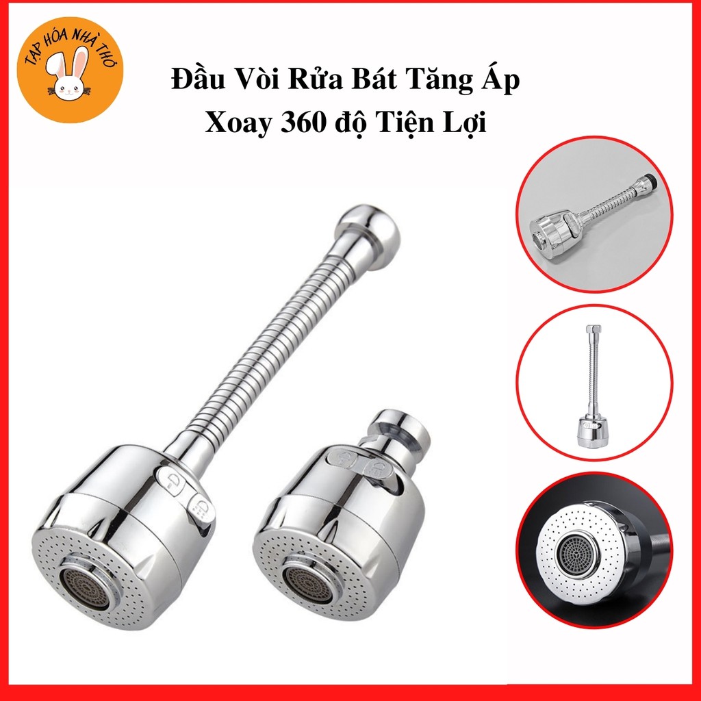 Đầu Vòi Rửa Bát Tăng Áp Xoay 360 độ Tiện Lợi