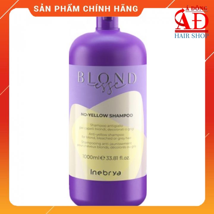 [+Tặng mũ trùm][Mẫu mới 2022] Dầu gội khử vàng, cam Inebrya Ice Cream No Yellow, Orange 300ml/1000ml (ITALY)