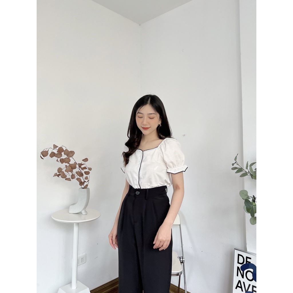 ÁO PEPLUM VIỀN KHÁC MÀU