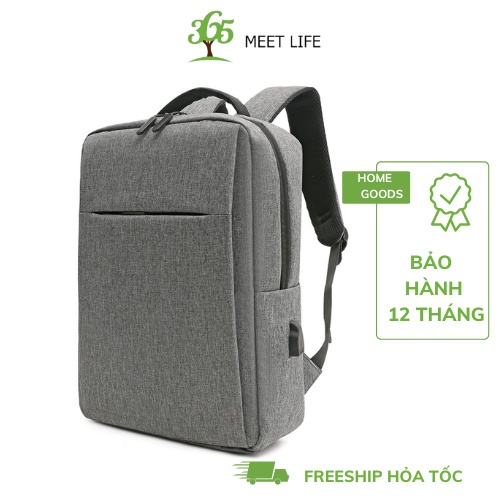 Balo đựng laptop, balo đi học kiểu dáng Basic, nhiều ngăn tiện lợi có kèm cổng sạc USB