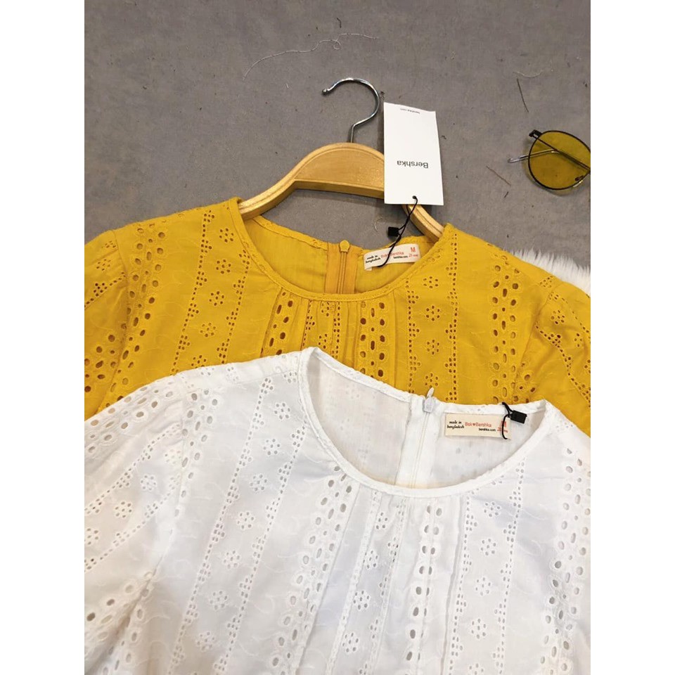 Váy thô đục lỗ trắng + vàng