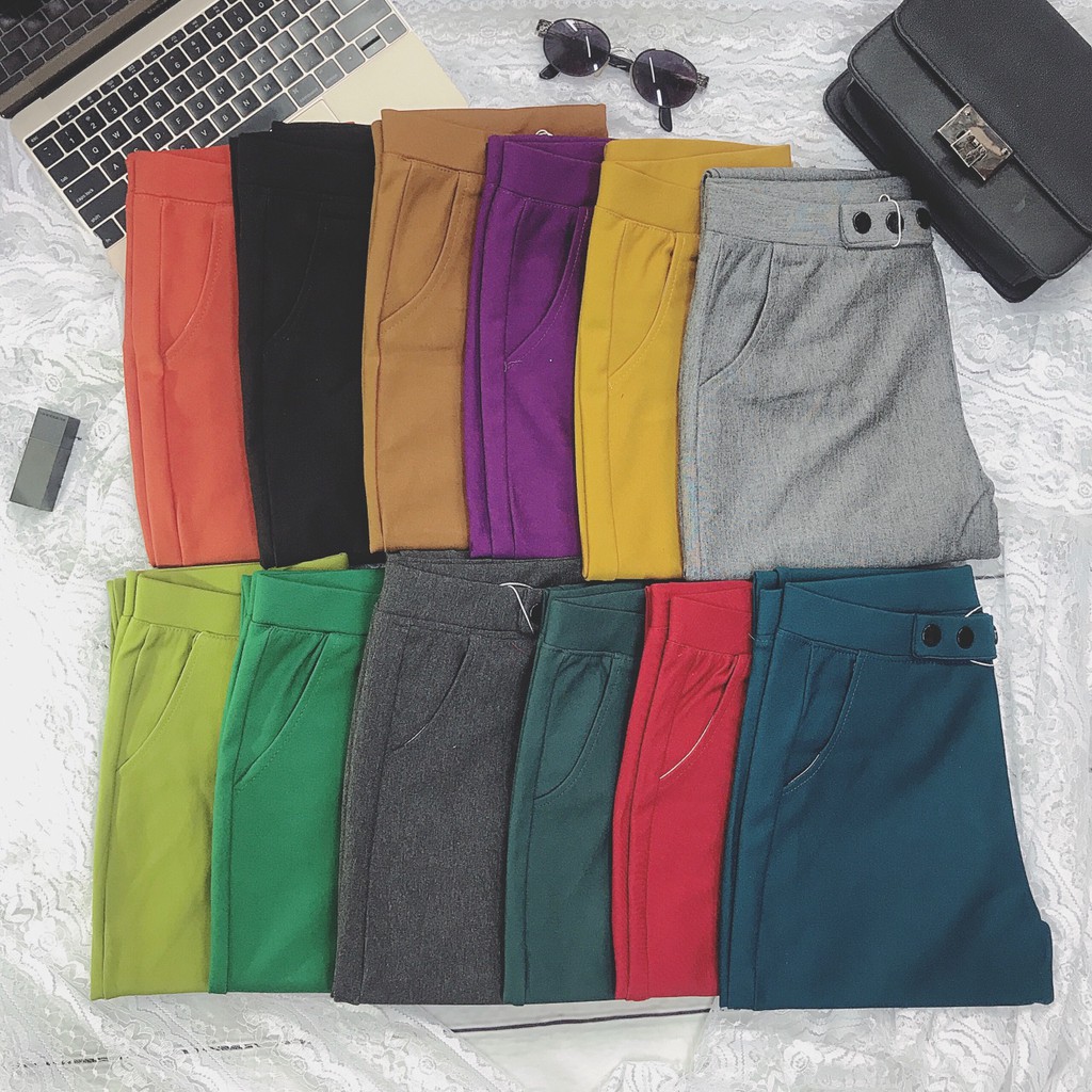 QUẦN TÂY NỮ DÀI- COTTON ĐẸP - LƯNG THUN - KIỂU 3 NÚT | BigBuy360 - bigbuy360.vn