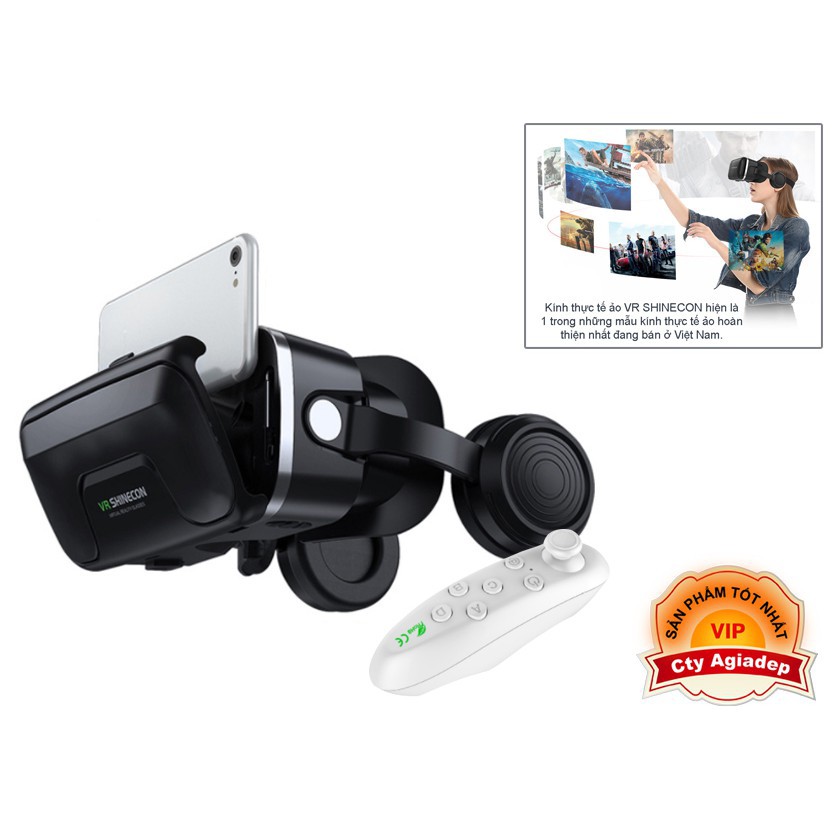 Kính thực tế ảo VR 3D loại xịn SHINECON có tai nghe âm thanh hình ảnh sống động AG04