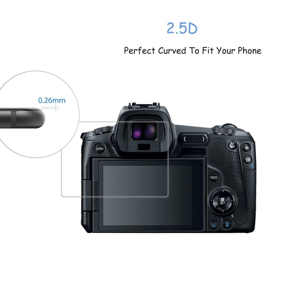 Set 2 Kính Cường Lực Bảo Vệ Màn Hình Lcd Cho Máy Ảnh Canon Eos R 70d 77d 9000d 600d 80d 6d