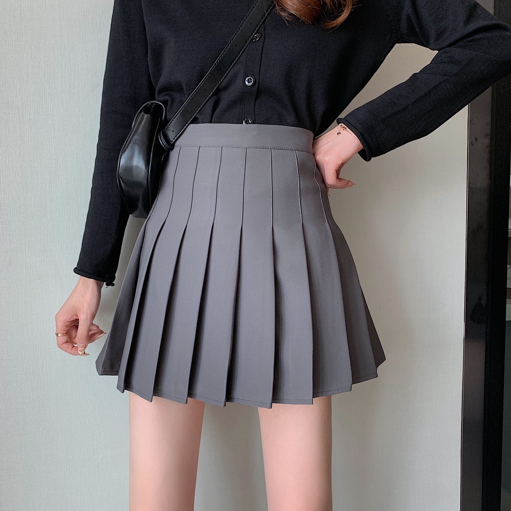 Chân váy chữ A xếp ly lưng cao thời trang cho nữ