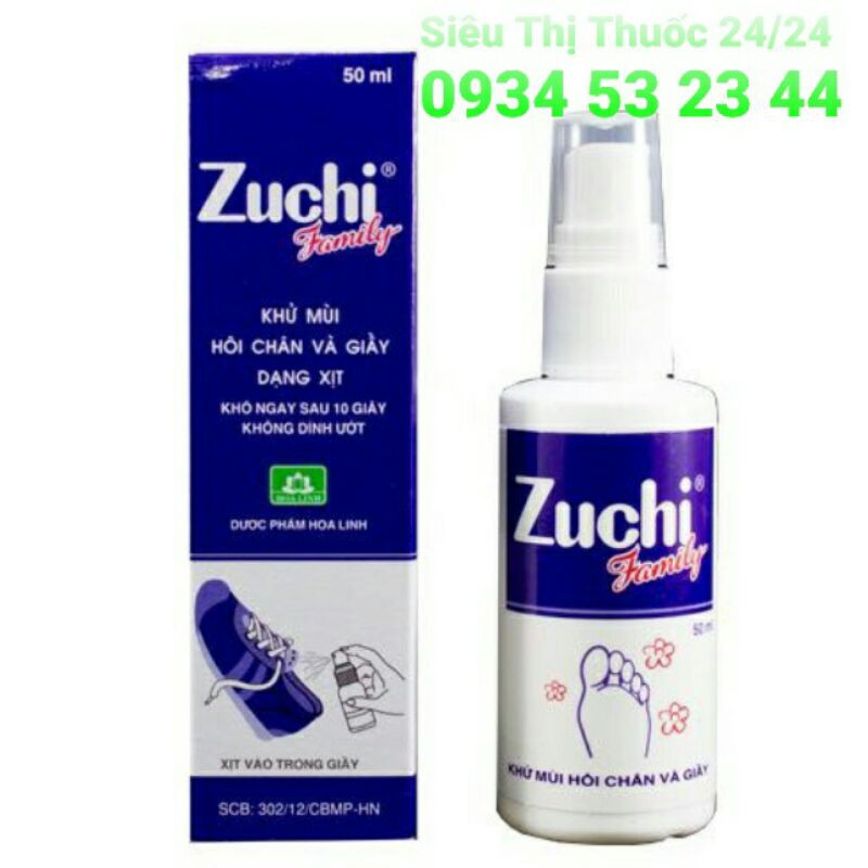 ZUCHI XỊT KHỬ MÙI HÔI CHÂN VÀ GIÀY