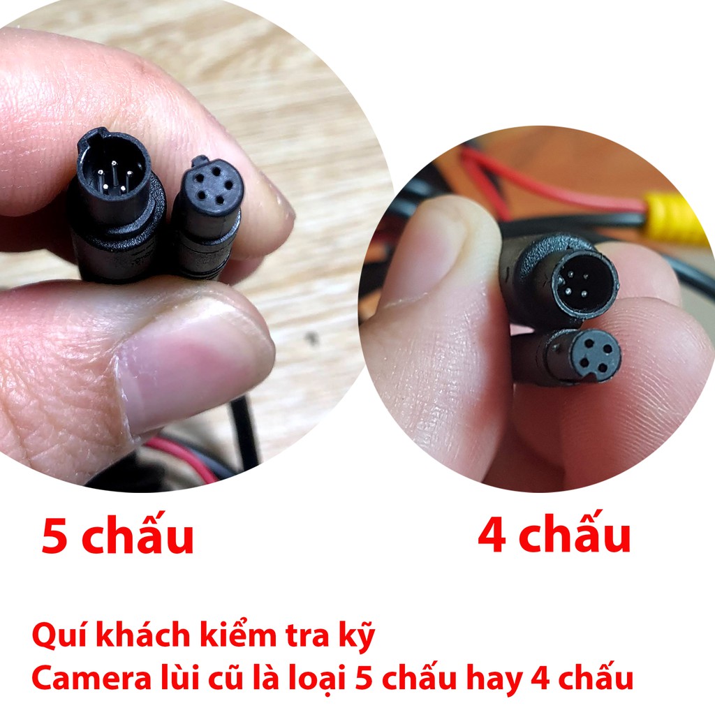 Camera hành trình lùi hồng ngoại, 4 chân, jack 2.5mm, 8 đèn hồng ngoại