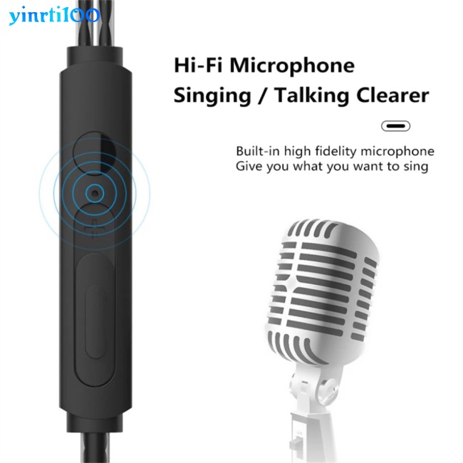 Tai Nghe Nhét Tai Yinrti100 Có Micro Âm Thanh Siêu Trầm Và Phụ Kiện
