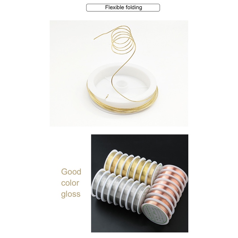 Cuộn Dây Đồng 0.2-1mm Màu Vàng/Vàng/Hồng Làm Vòng Tay/Vòng cổ Thủ Công