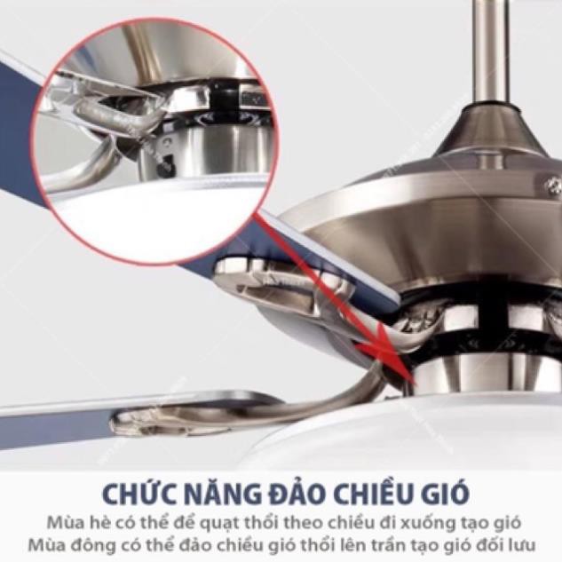 (Bảo hành 5 năm- Free ship) Quạt trần đèn cánh xanh Classic Blue,lắp đặt phòng ngủ phòng khách mẫu mới nhất