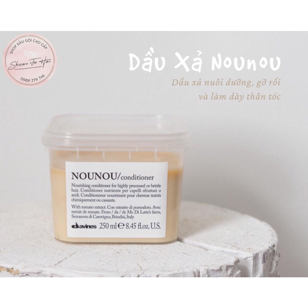 Dầu gội xả Davines NouNou dung tích 250ml dành cho tóc khô xơ, hư tổn do hóa chất