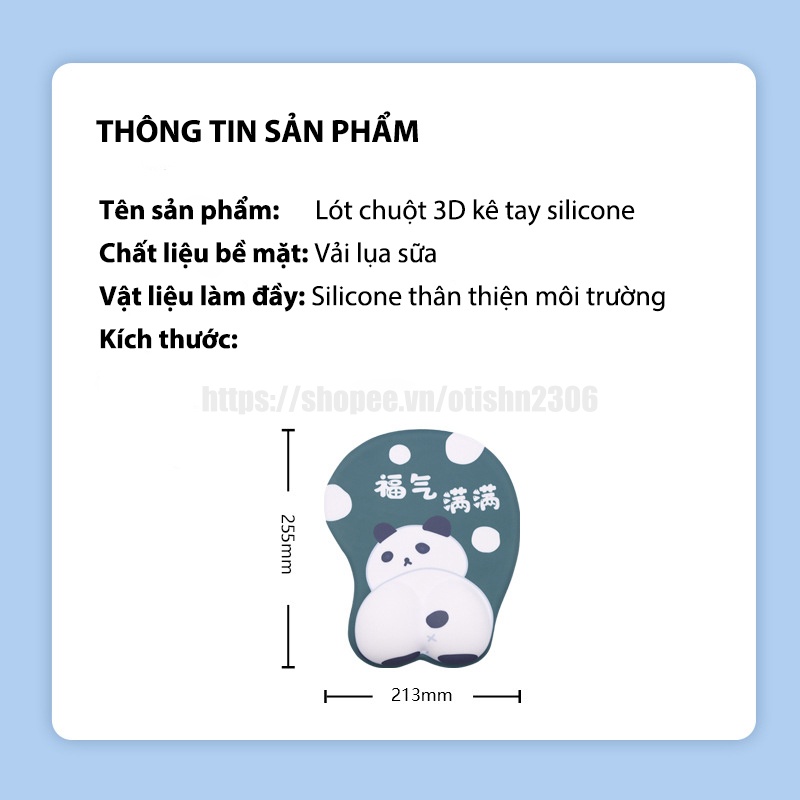 Miếng Lót Chuột Hoạt Hình 3D Cute Có Đệm Tay Silicon, Tấm Lót Chuột, Bàn Di Chuột Dễ Thương Giá Rẻ - Otis Shop