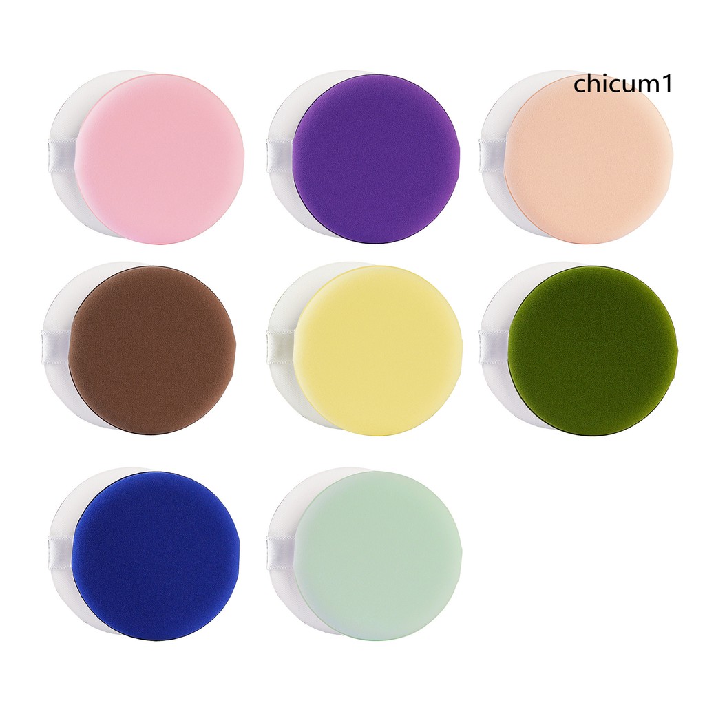 [Hàng mới về] Bộ 5 miếng bông phấn trang điểm hình tròn sử dụng ẩm khô tiện dụng