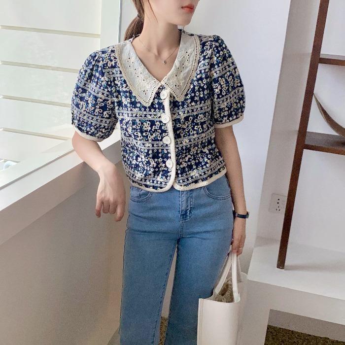 Áo Sơ Mi Thêu Hoa Thời Trang Hàn Quốc Dành Cho Nữ  tao bao