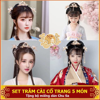 Set trâm cài cổ trang 5 món Tĩnh Vân Các (có sẵn)