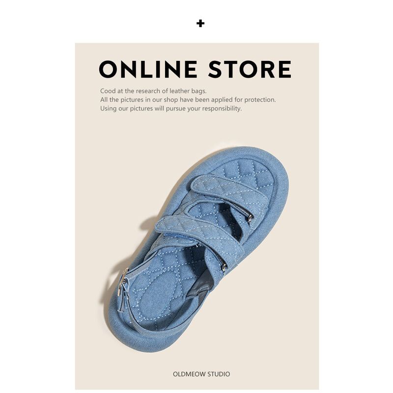 Sandal Denim Đế Dày Thiết Kế Mới Thời Trang Dành Cho Mùa Hè