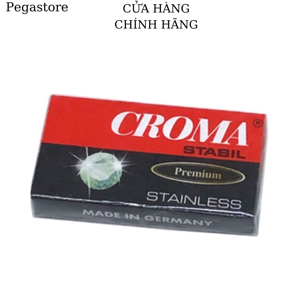 Dao lam cạo râu Croma 10 lưỡi / 1 hộp Hộp lưỡi lam Gillette Dao lam không gỉ Hộp 5 Lưỡi dao lam Croma