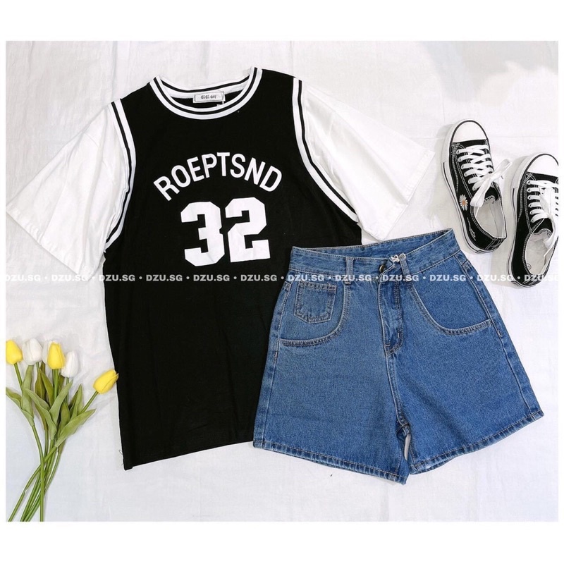 Áo Thun Cotton Tay Lỡ Unisex -Áo Phông Tay Viền Bo Số 23 Bóng Chày Siêu Hot