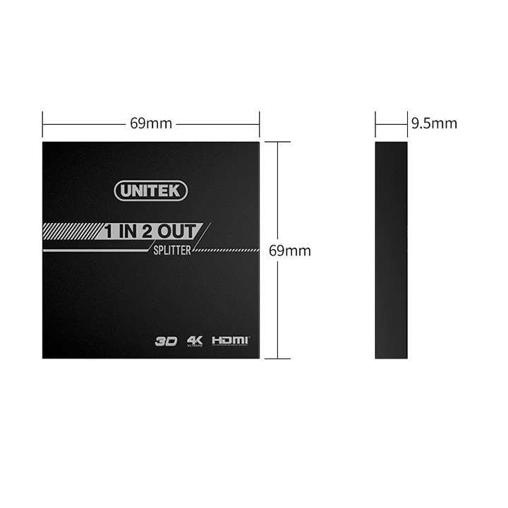 HDMI Splitter 1 in 2 out Unitek 116A - Bộ chia HDMI Unitek 1 vào 2 ra hỗ trợ 4k V116A