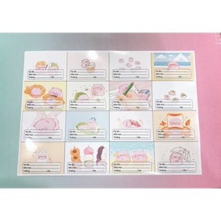 Nhãn vở Heo hồng NV22,nhãn vở học sinh in hình dễ thương,tập gồm 16c nhãn vở nhỏ
