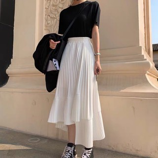 Chân váy xếp ly tầng chun eo