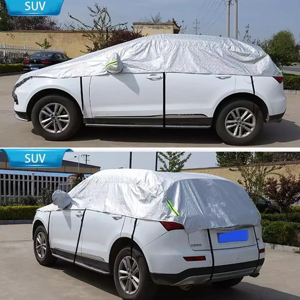 Bạt phủ nóc che nắng kính xe ô tô cao cấp -bạt tráng nhôm cách nhiệt.- Bạt Nửa Xe – Chất lượng cao