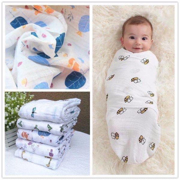 Khăn Muslin swaddle sợi tre cho bé khăn đa năng, khăn tắm, khăn quấn chất liệu an toàn 100% sợi tre tự nhiên