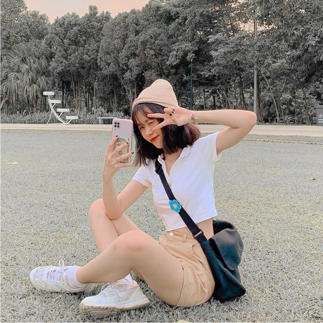ÁO CROPTOP CÔT TRỤ POLO ÔM