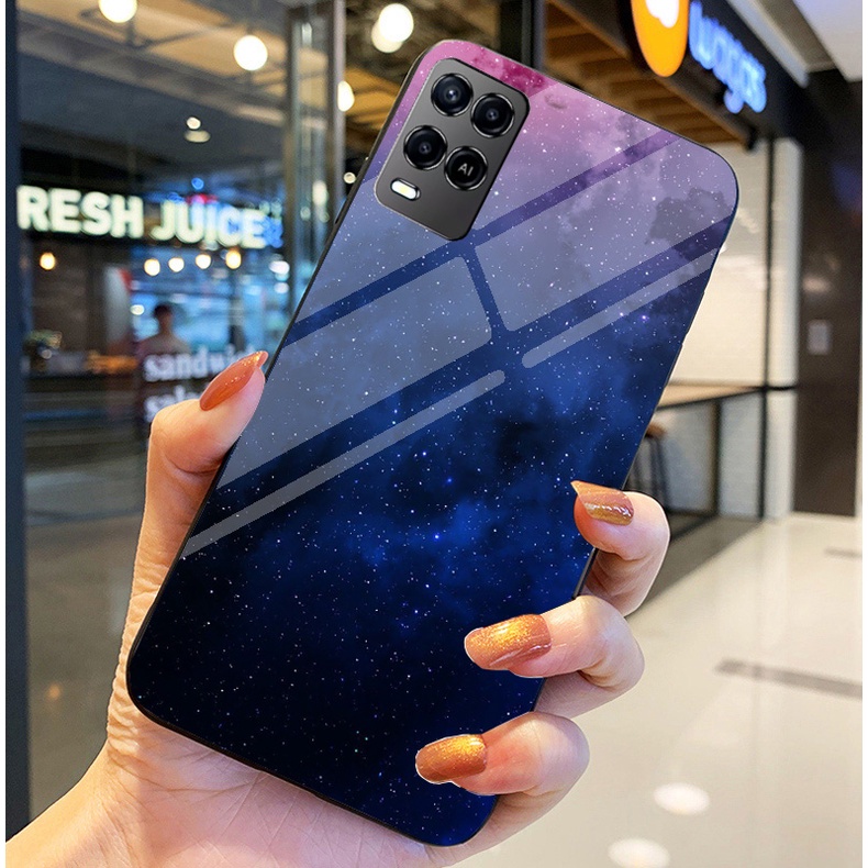 Ốp Lưng OPPO A54, A55 Ốp kính bóng cao cấp Phi Hành Gia