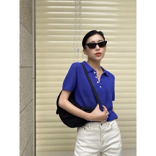 Áo polo len đục lỗ lưới có sẵn