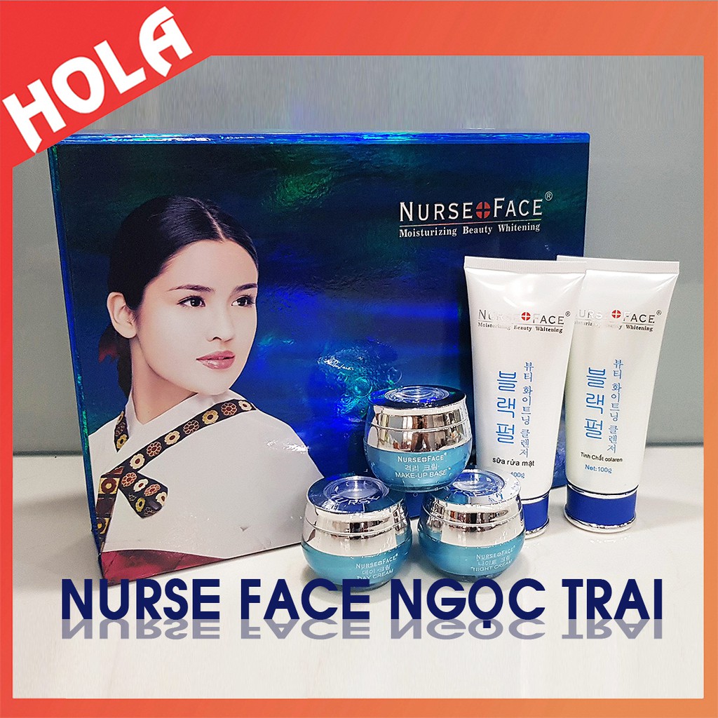 [Chính Hãng] Mỹ phẩm ngọc trai xanh Nurse face, mỹ phẩm nurse face trắng da, làm mờ nám, tàn nhang (5in1)