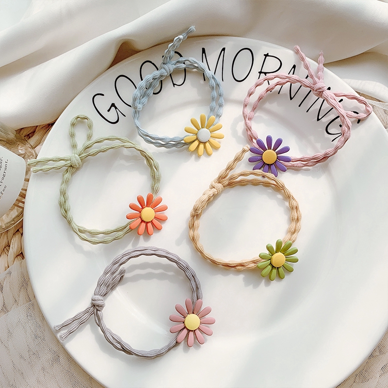 New Tiara Hair Jewelry,Korean Daisy Flower Elastic Rope,Hairband Tied Hair Ponytail Holder,daisy flower hair rubber band