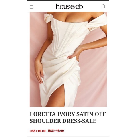 Đầm Trắng Satin House of CB sz Xs