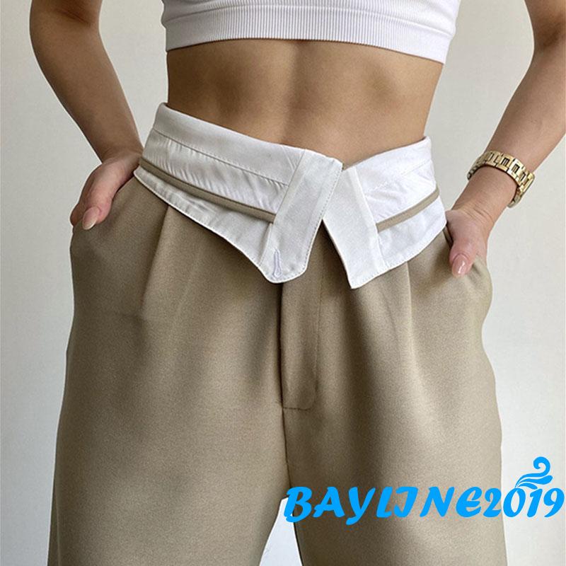 Quần Dài Lưng Cao Ống Đứng Khóa Kéo Thời Trang Cho Nữ