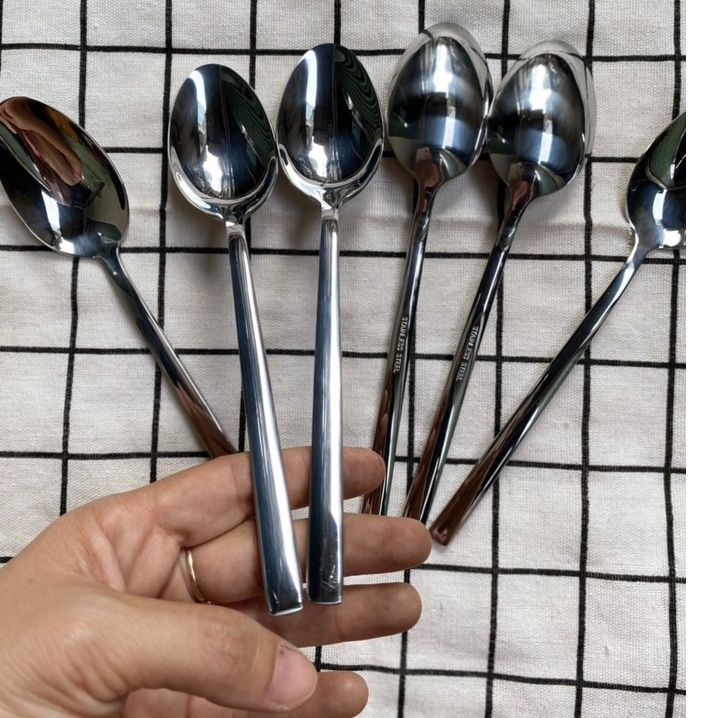 Bộ 6c Thìa Súp, Thìa Canh Inox Dày Dặn Sáng Bóng CY1096 KT: 20x4cm (ảnh thật)