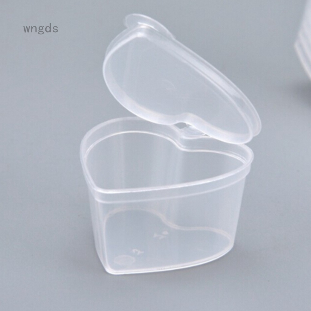 Love peach heart shape 45ml transparent DIY slime box with lid