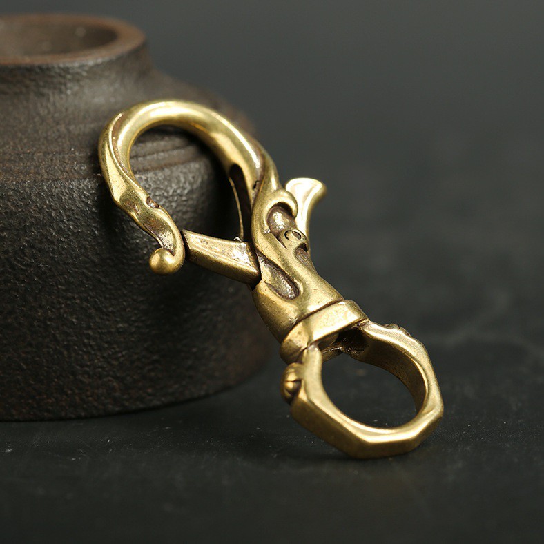 Móc Chìa Khóa, Móc Khóa Thắt Lưng Đồng Kiểu Dáng Hoa Văn Độc Đáo