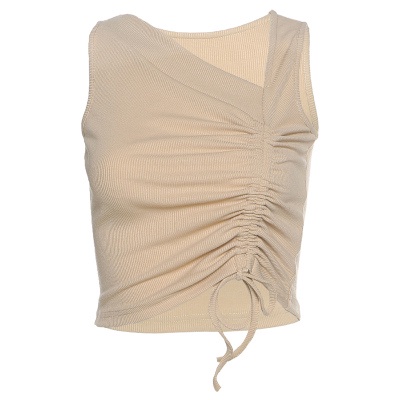 DUNEA Áo Tank Top Không Tay Cổ Dây Rút Thiết Kế Độc Đáo Thời Trang Cho Nữ