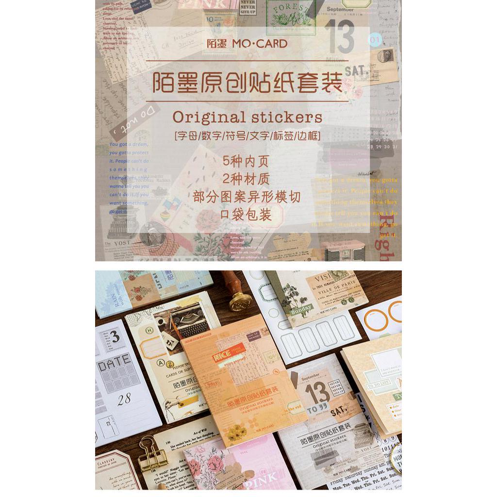 DecorMe Sticker phong cách vintage 10 miếng nhiều hình trang trí sổ tay bullet journal