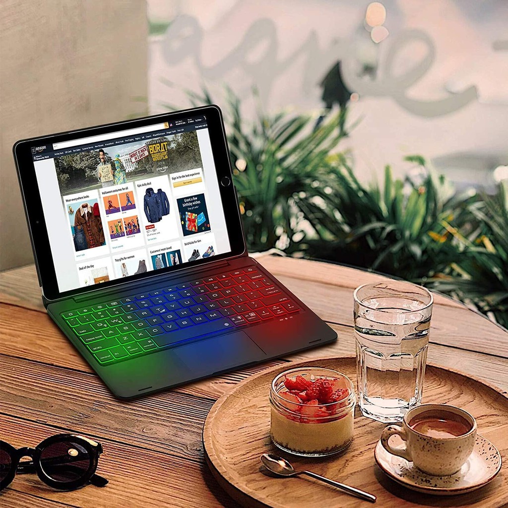 Bàn phím bluetooth 7 màu đèn cho ipad air 2 - có chuột touchpad - hàng nhập khẩu | BigBuy360 - bigbuy360.vn