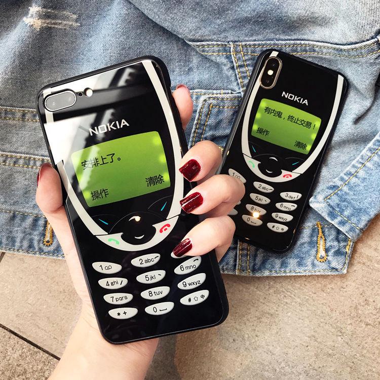 Ốp lưng kính hình điện thoại kiểu retro cho điện thoại IPHONE6/6S/7/8