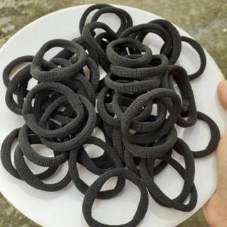 Túi 100 dây cột tóc trơn màu đen (cở nhỏ, đường kính 3-4cm)