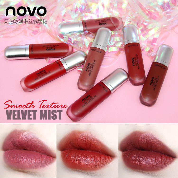 NOVO Make Up Ice Cream Velvet Lip Tint Moisturizing Silky Matte Lip Gloss